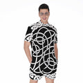 Black And White Celtic Knot Print Men's Romper