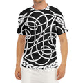 Black And White Celtic Knot Print Men's Short Sleeve Rash Guard