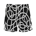 Black And White Celtic Knot Print Men's Athletic Shorts