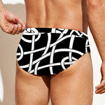 Black And White Celtic Knot Print Men's Swim Briefs