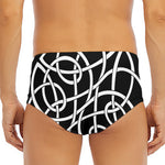 Black And White Celtic Knot Print Men's Triangle Swim Briefs