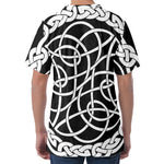 Black And White Celtic Knot Print Men's Velvet T-Shirt