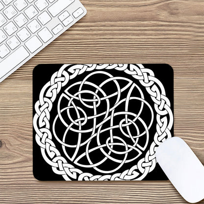 Black And White Celtic Knot Print Mouse Pad