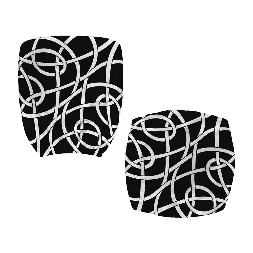 Black And White Celtic Knot Print Office Chair Cover