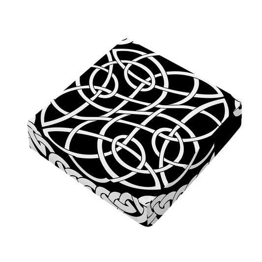 Black And White Celtic Knot Print Outdoor Seat Cushion Cover