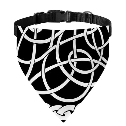 Black And White Celtic Knot Print Over The Collar Dog Bandana