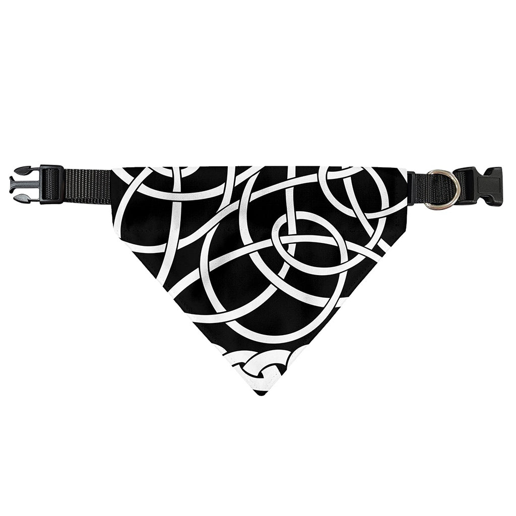 Black And White Celtic Knot Print Over The Collar Dog Bandana
