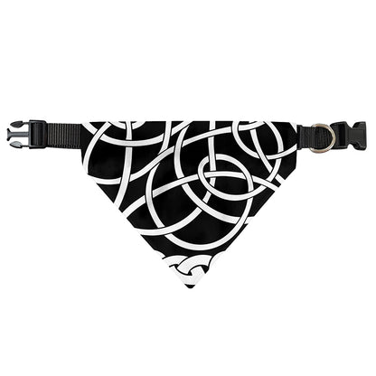 Black And White Celtic Knot Print Over The Collar Dog Bandana