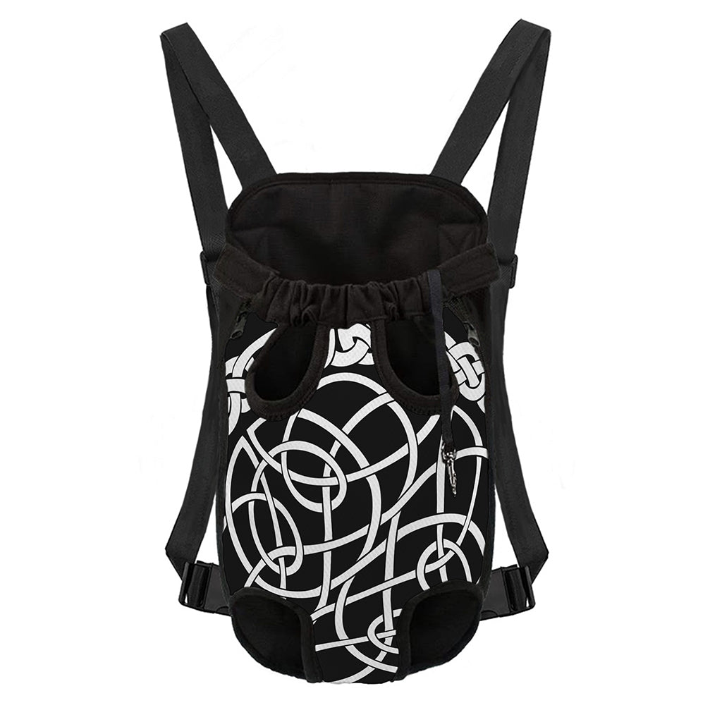 Black And White Celtic Knot Print Pet Carrier Backpack