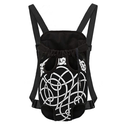 Black And White Celtic Knot Print Pet Carrier Backpack
