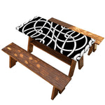 Black And White Celtic Knot Print Picnic Table Cover