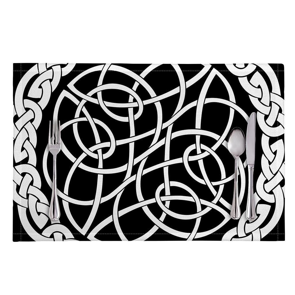 Black And White Celtic Knot Print Placemat