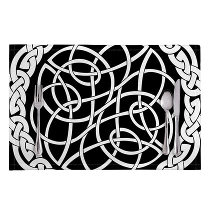 Black And White Celtic Knot Print Placemat