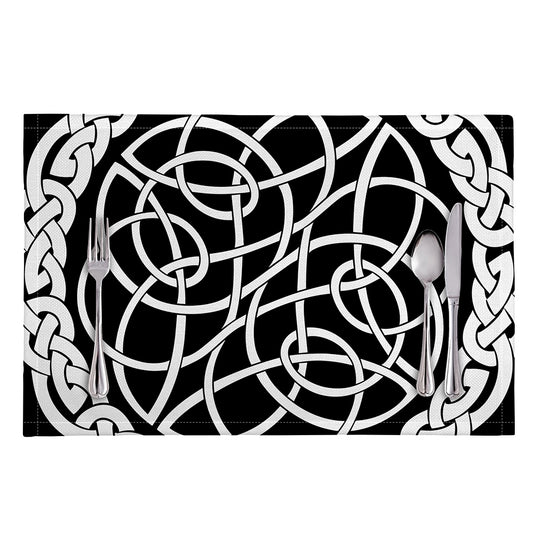 Black And White Celtic Knot Print Placemat