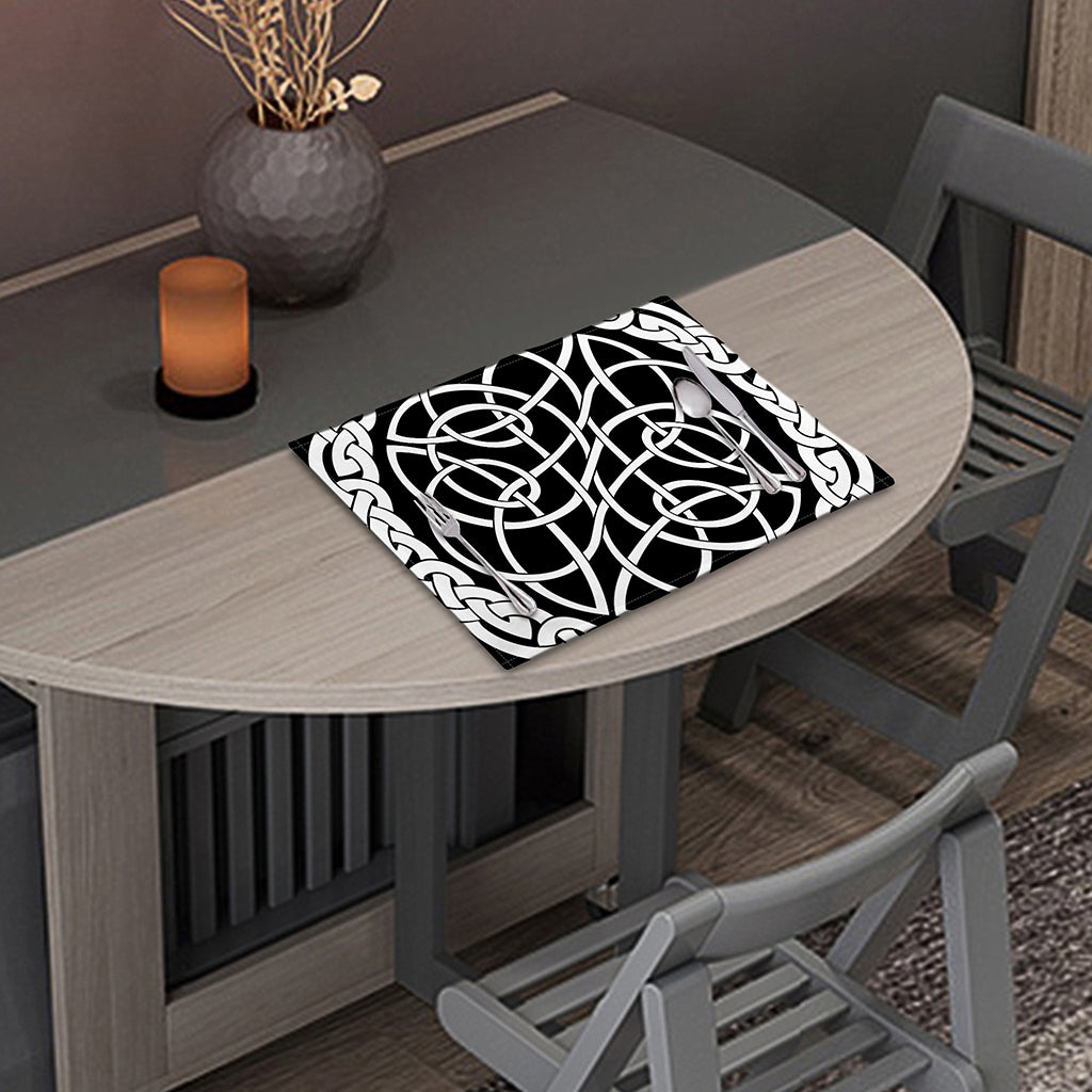 Black And White Celtic Knot Print Placemat