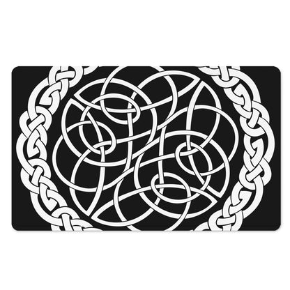 Black And White Celtic Knot Print Polyester Doormat