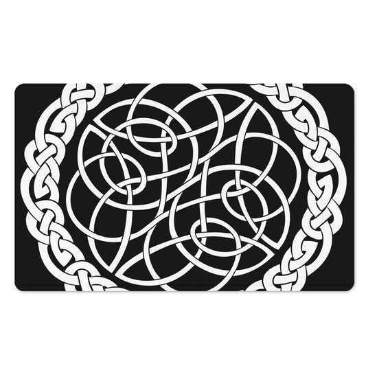 Black And White Celtic Knot Print Polyester Doormat