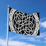 Black And White Celtic Knot Print Polyester Flag