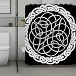 Black And White Celtic Knot Print Polyester Shower Curtain