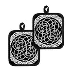 Black And White Celtic Knot Print Pot Holders