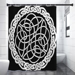 Black And White Celtic Knot Print Premium Shower Curtain