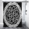 Black And White Celtic Knot Print Premium Shower Curtain