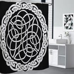 Black And White Celtic Knot Print Premium Shower Curtain