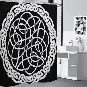 Black And White Celtic Knot Print Premium Shower Curtain