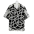 Black And White Celtic Knot Print Rayon Hawaiian Shirt