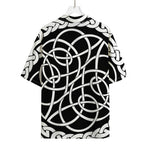 Black And White Celtic Knot Print Rayon Hawaiian Shirt