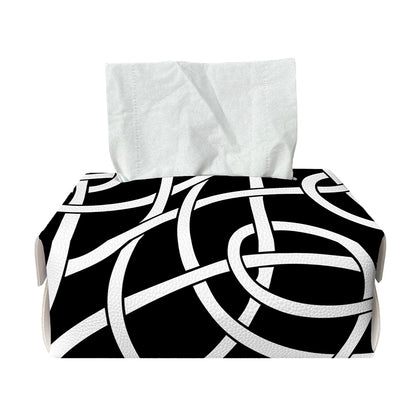 Black And White Celtic Knot Print Rectangle Tissue Box Cover