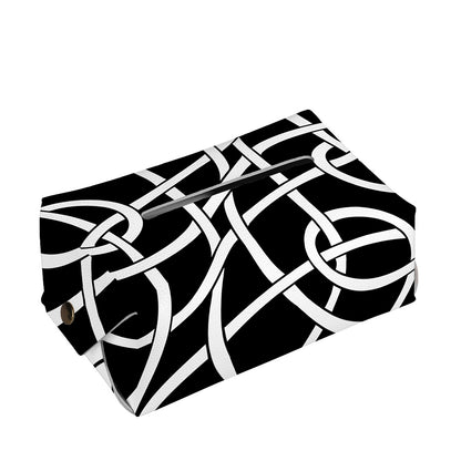 Black And White Celtic Knot Print Rectangle Tissue Box Cover