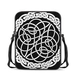 Black And White Celtic Knot Print Rectangular Crossbody Bag