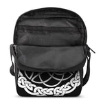 Black And White Celtic Knot Print Rectangular Crossbody Bag