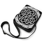 Black And White Celtic Knot Print Rectangular Crossbody Bag