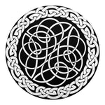 Black And White Celtic Knot Print Round Blanket
