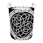 Black And White Celtic Knot Print Round Laundry Basket