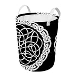 Black And White Celtic Knot Print Round Laundry Basket