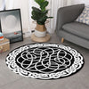 Black And White Celtic Knot Print Round Rug