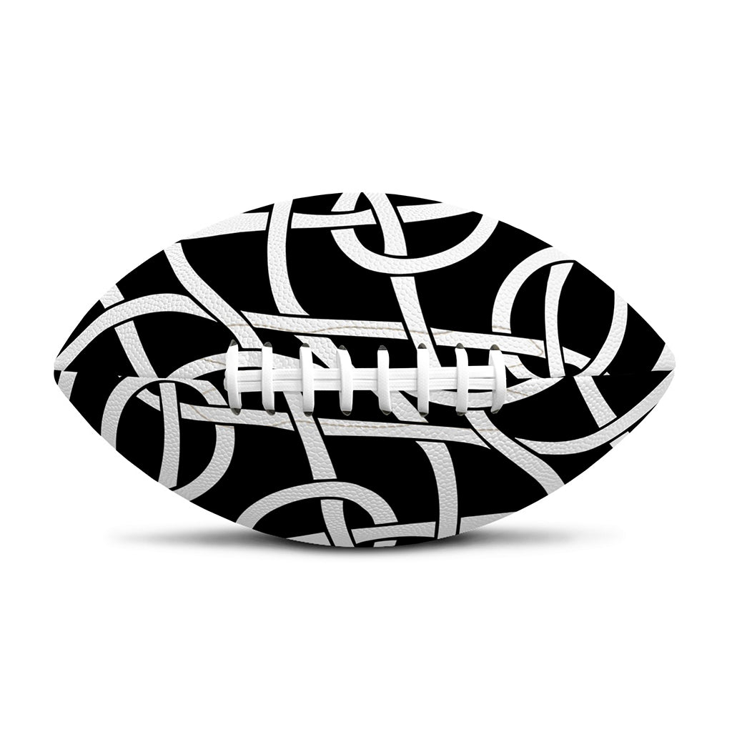 Black And White Celtic Knot Print Rugby Ball