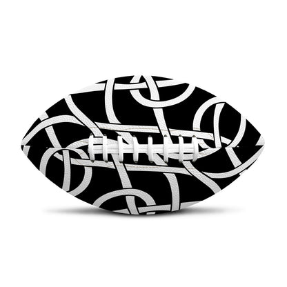 Black And White Celtic Knot Print Rugby Ball