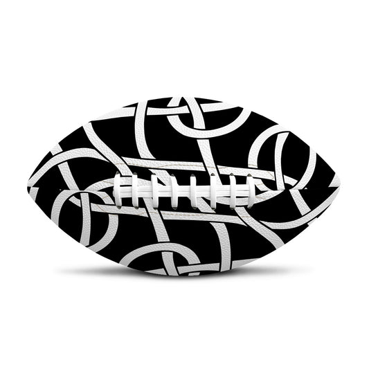 Black And White Celtic Knot Print Rugby Ball