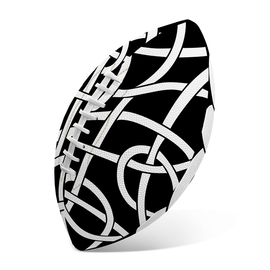 Black And White Celtic Knot Print Rugby Ball