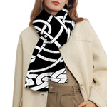 Black And White Celtic Knot Print Scarf