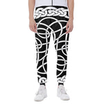 Black And White Celtic Knot Print Scuba Joggers