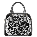 Black And White Celtic Knot Print Shoulder Handbag