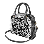 Black And White Celtic Knot Print Shoulder Handbag