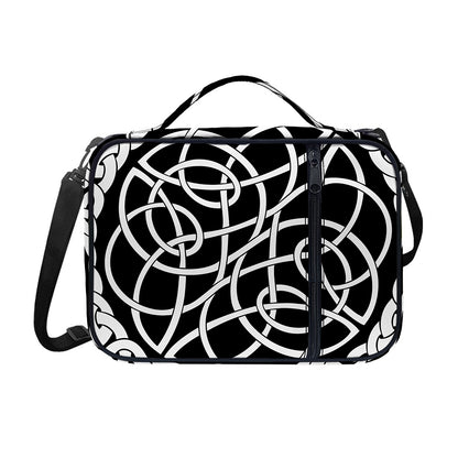 Black And White Celtic Knot Print Shoulder Strap Bible Bag