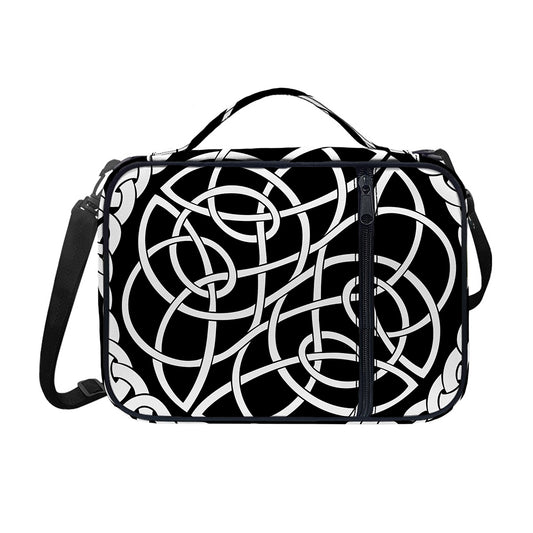 Black And White Celtic Knot Print Shoulder Strap Bible Bag
