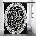 Black And White Celtic Knot Print Shower Curtain